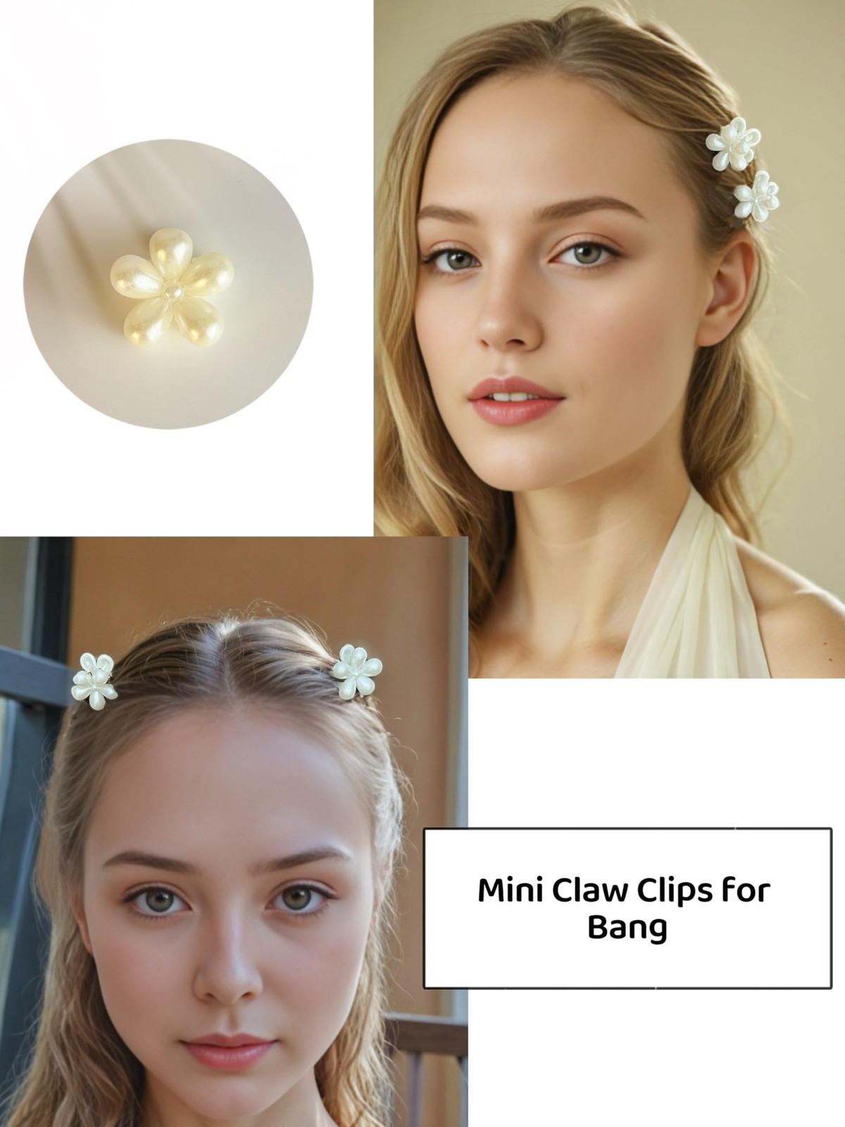 8 Pcs French Mini Pearl Hair Clips for Women Girls Resin Cute Claw Clips Non …