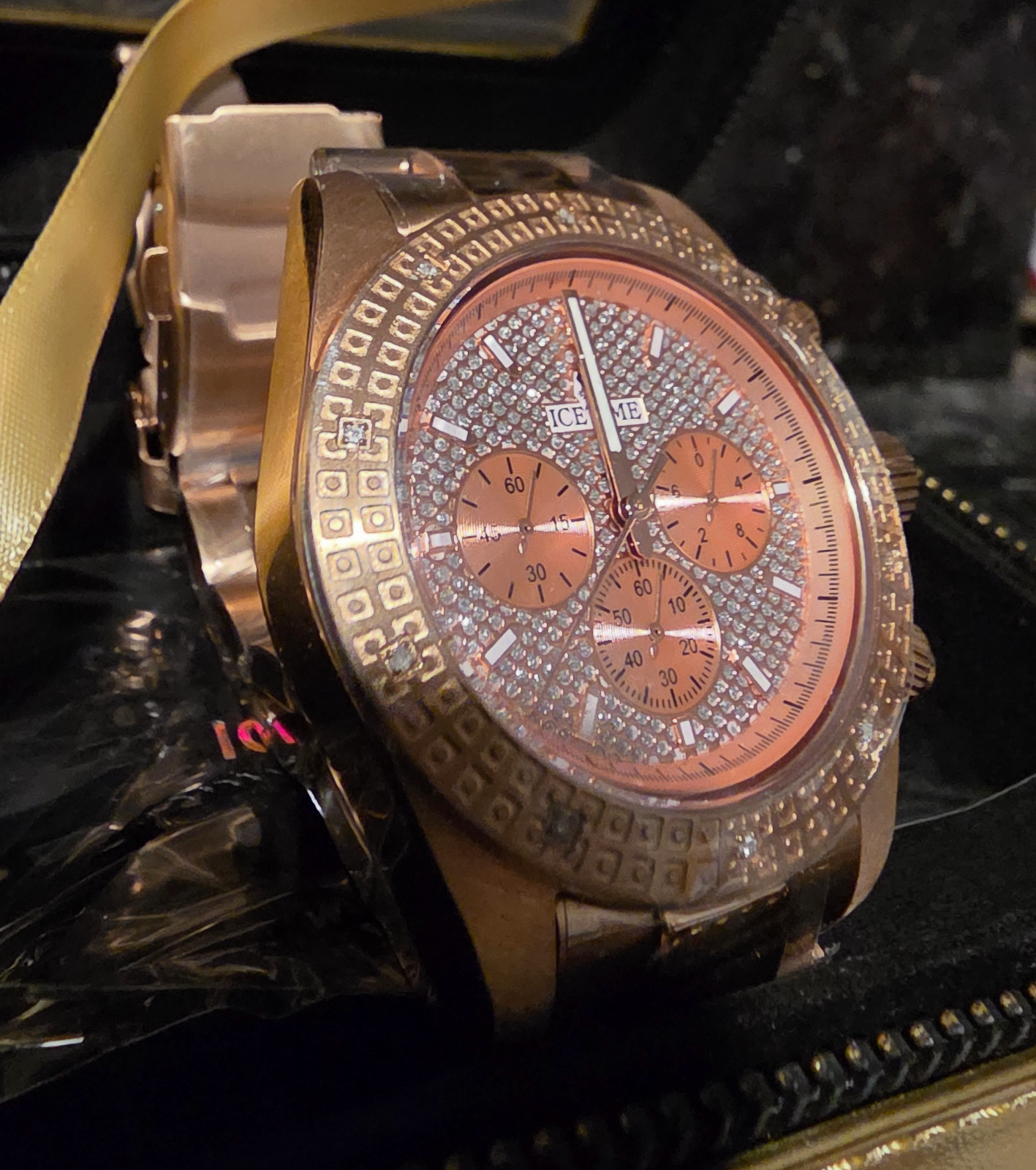 IceTime APEX Rose Gold 40mm Men’s Watch – 0.10ct Natural Diamonds – NEW Box