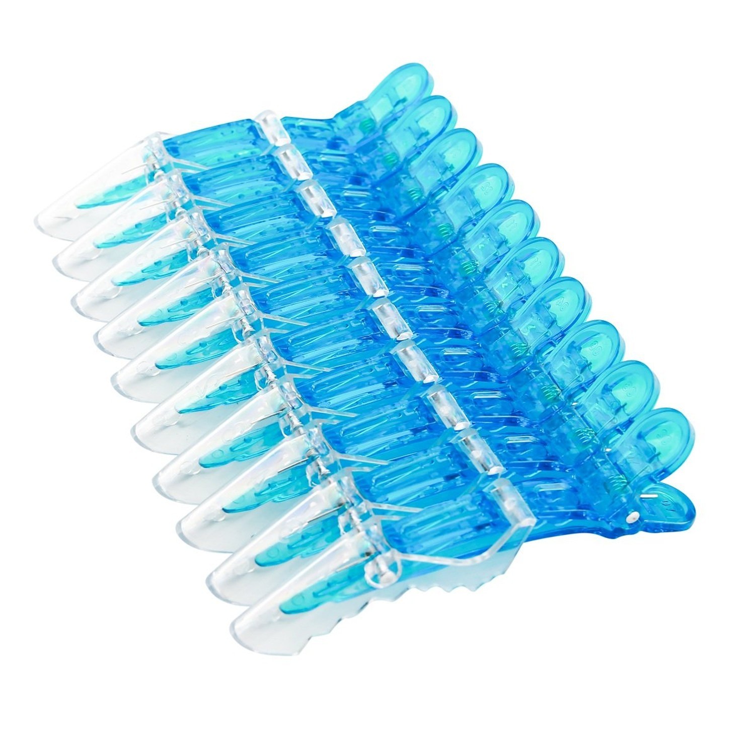 10pcs/set Multicolor Croc Alligator Clips – Transparent Plastic Hair Styling …
