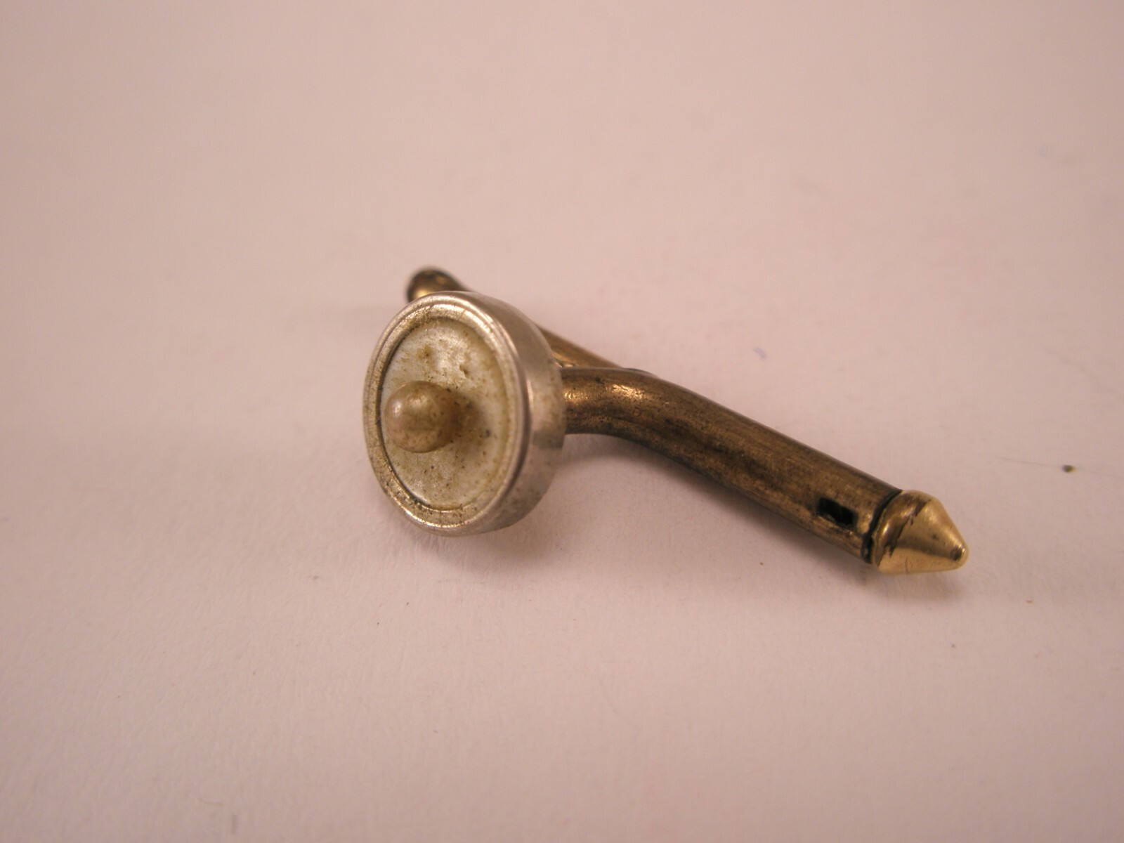 SINGLE (1) 1/4″ Seed Pearl Larter Rolled Gold Plate Vintage Formal Tux Stud f49