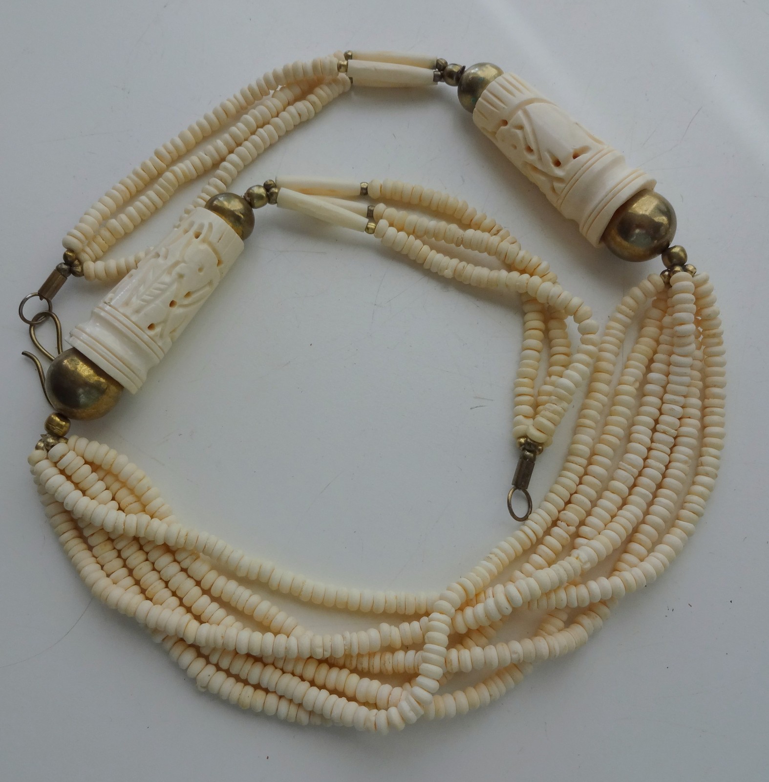 Atq African Berber Taureg Zoo Beads Statement Oval Figural Unisеx Necklace
