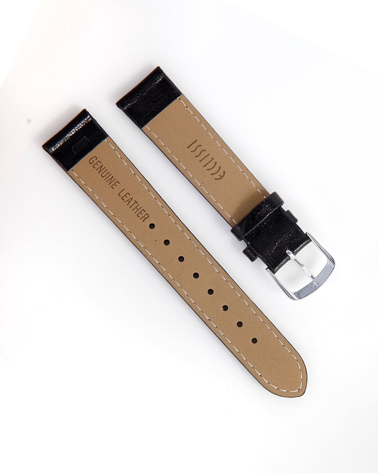 Ecclissi 18mm x 16mm Black Leather Strap 75490