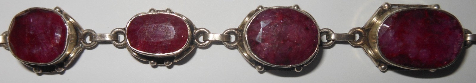 Vintage 925 Sterling Silver Ruby Bracelet