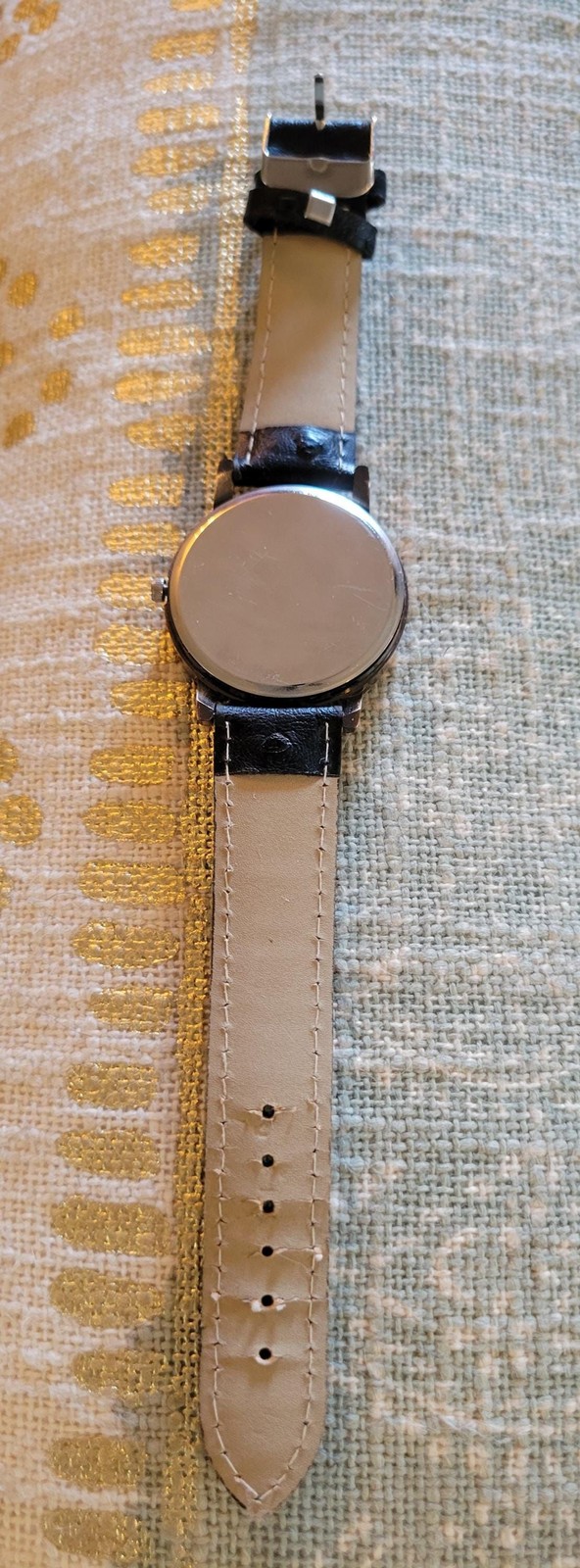 Vintage World Map Watch, Unisex, Black Leather Strap