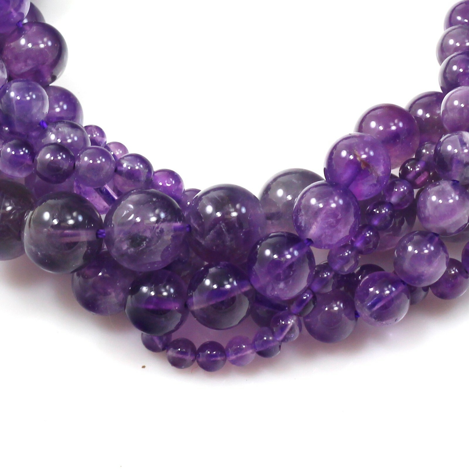 Natural Gemstones Purple Amethyst Round Loose Beads 15″ 4mm 6mm 8mm 10mm 12mm