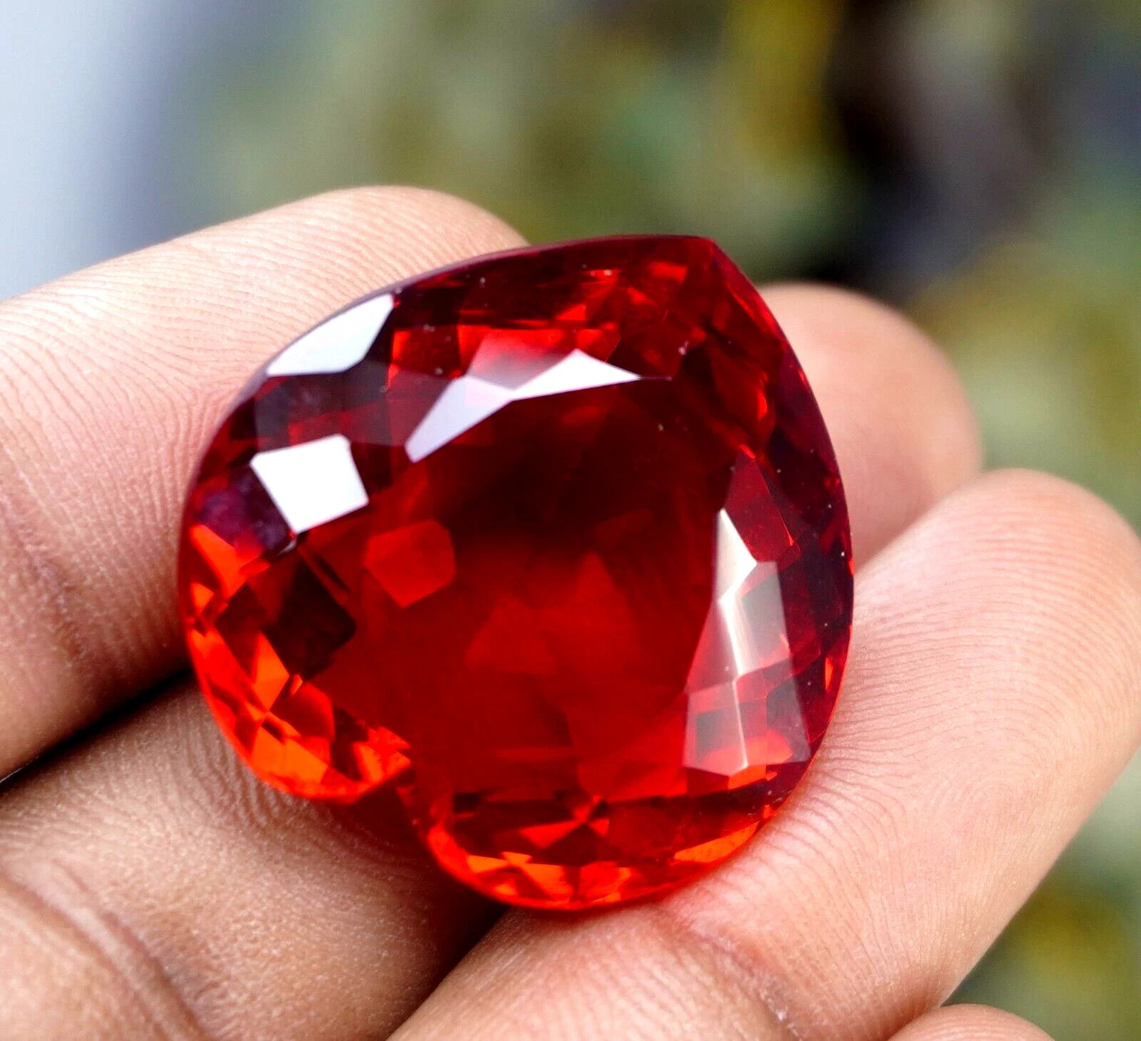 Natural Red Topaz 105 Ct Heart Cut AGL Certified Rare Loose Gemstone