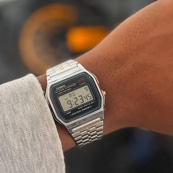 Casio A159W Digital Watch Stainless Steel Classic Retro Unisex NEW Alarm Chrono