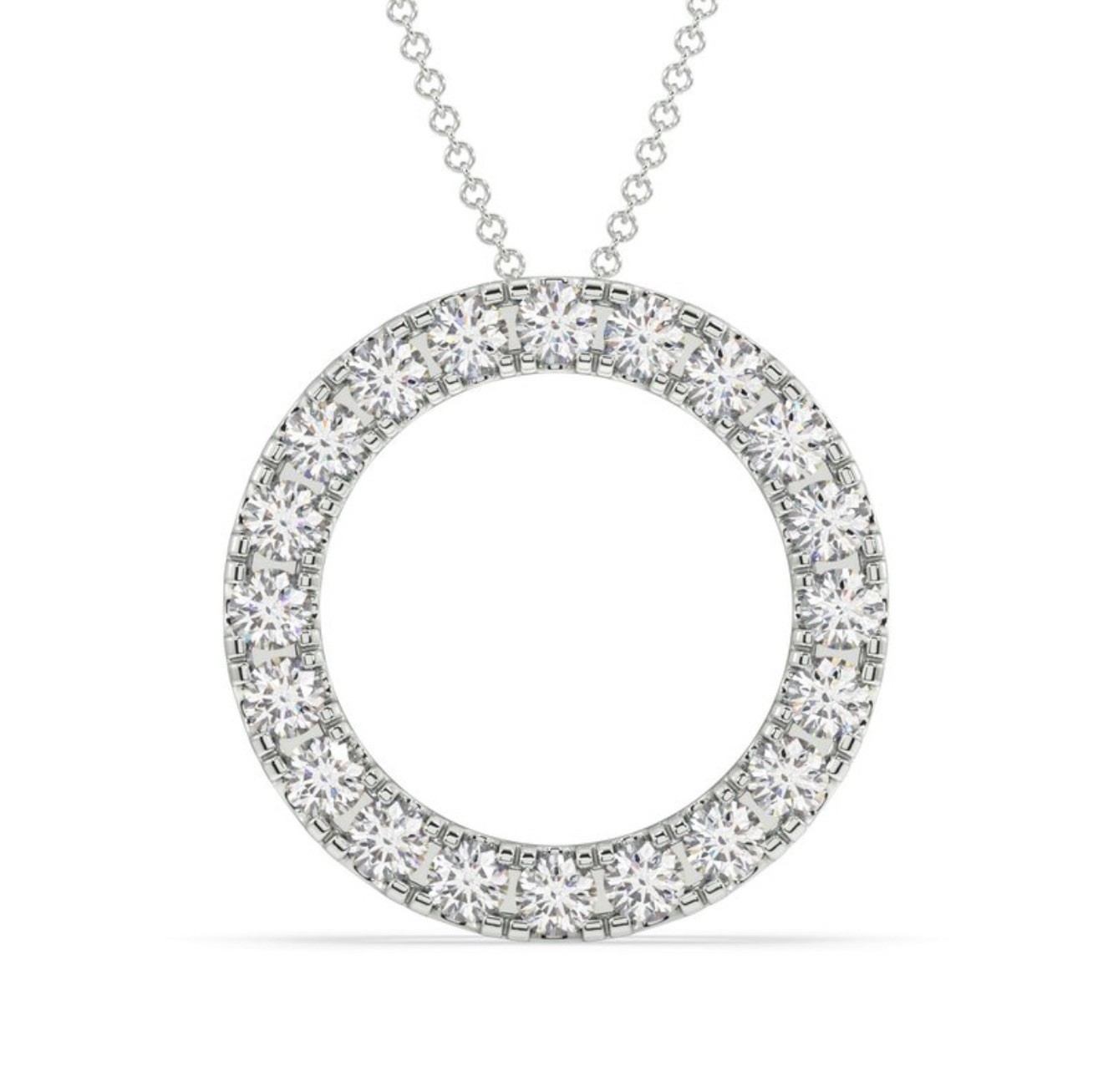 0.25 CTW E-F VVS-VS 925 Sterling Silver Lab Grown Diamond Circle Necklace