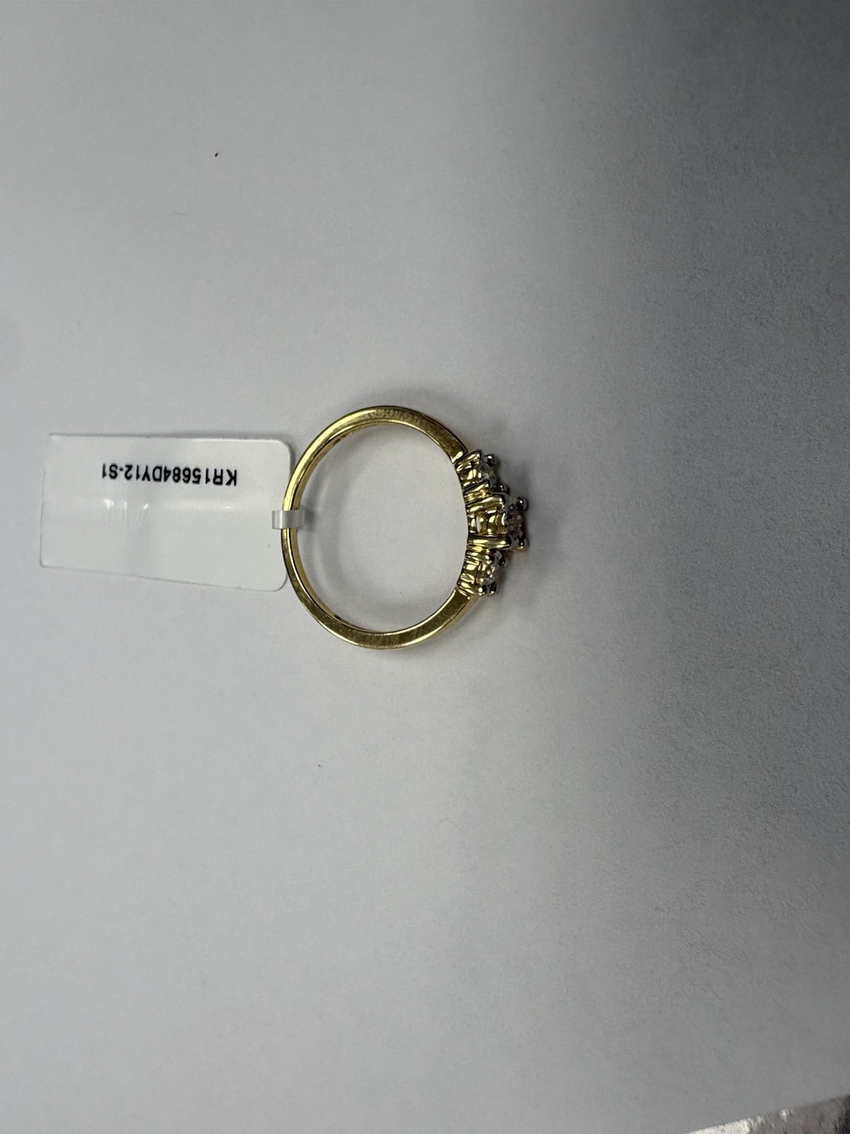 14k .999 sterling silver Gold plated Natural Round Diamond Ring 0.25ctw Sz 7