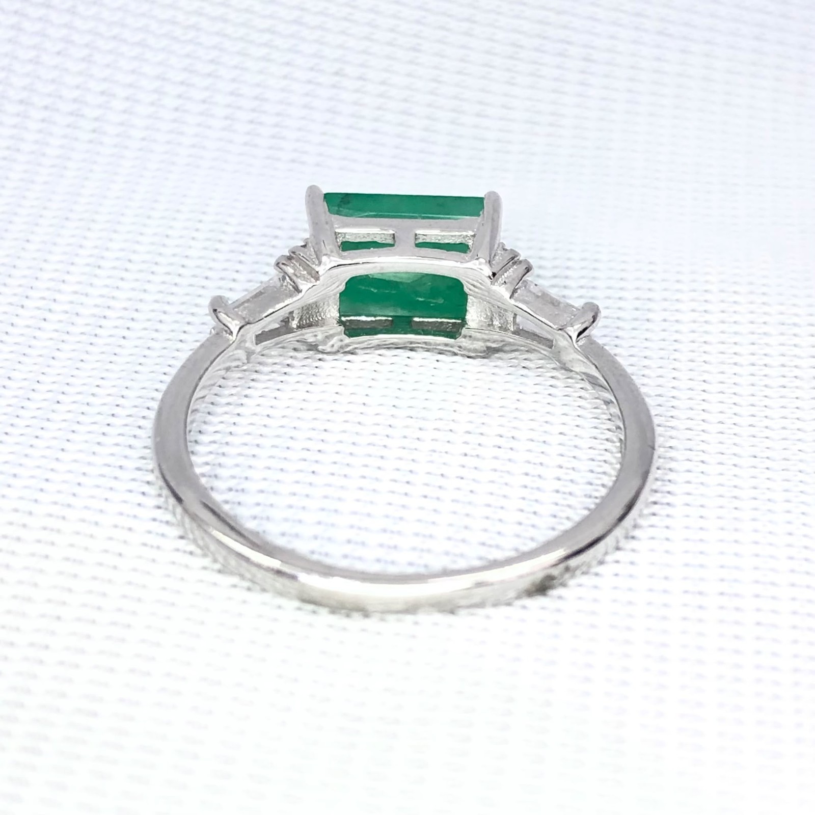 Natural Emerald Gemstone 925 Sterling Silver Ring Octagon Top Rich Green 7