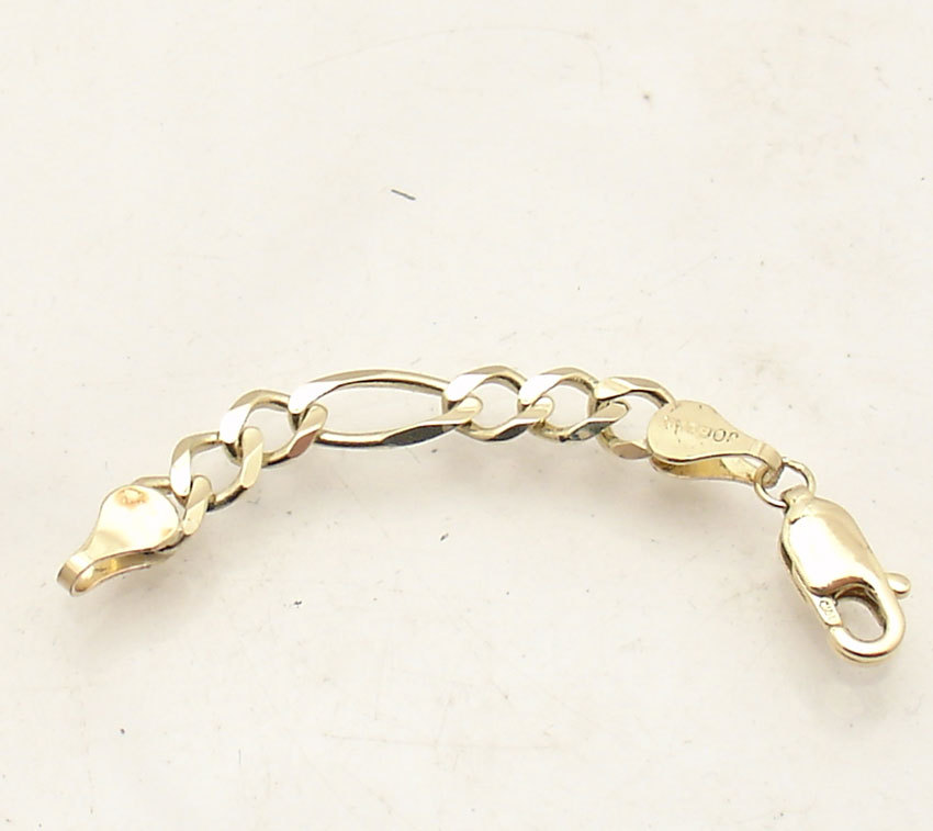 4.5mm Solid Royal Figaro Chain Necklace Bracelet Extender Real 10K Yellow Gold