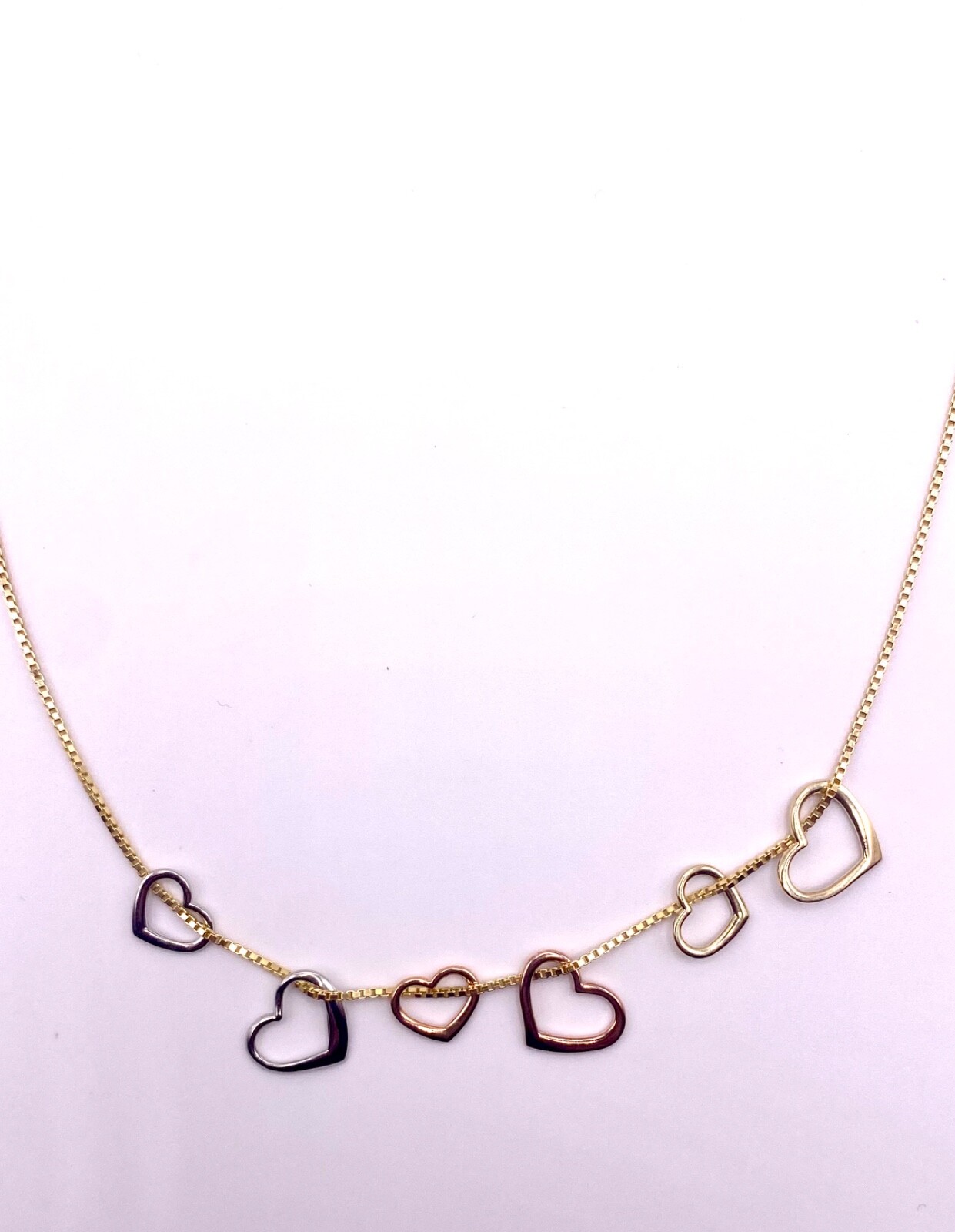 14K or 10k Yellow White or Rose Gold 2-D Floating Heart Slides Charm Pendant