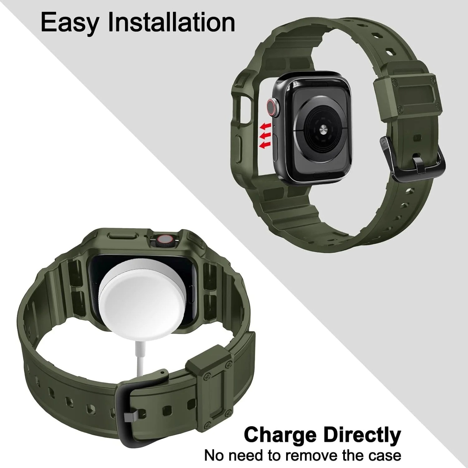 Rugged Apple Watch Band Bumper Case Cover Strap Iwatch SE 9 8 7 6 5 4 3 2
