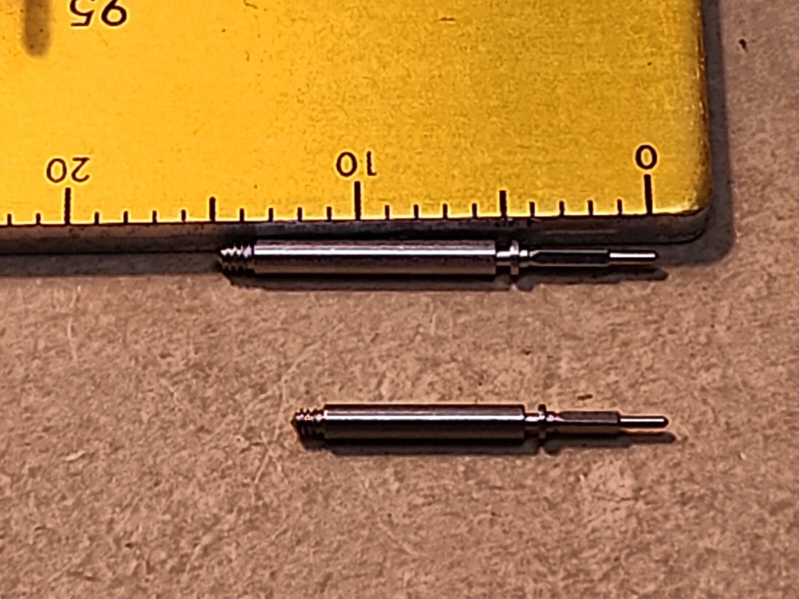 Lot Of 2 NOS Bulova Accutron 218 P/N 176 Setting Stems-Lengths 12.58mm & 15.2mm