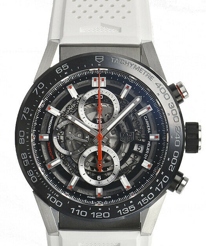 Tag Heuer 01 Carrera Calibre 22mm White Rubber Band Strap CAR2A1Z.FT6051