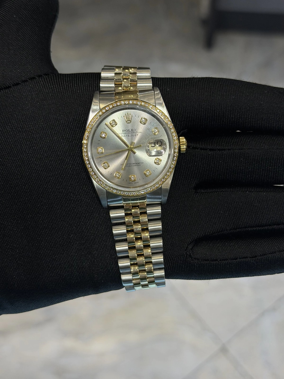 Rolex Datejust 36 Custom Diamond dial Dial on Jubilee 16233 with Box