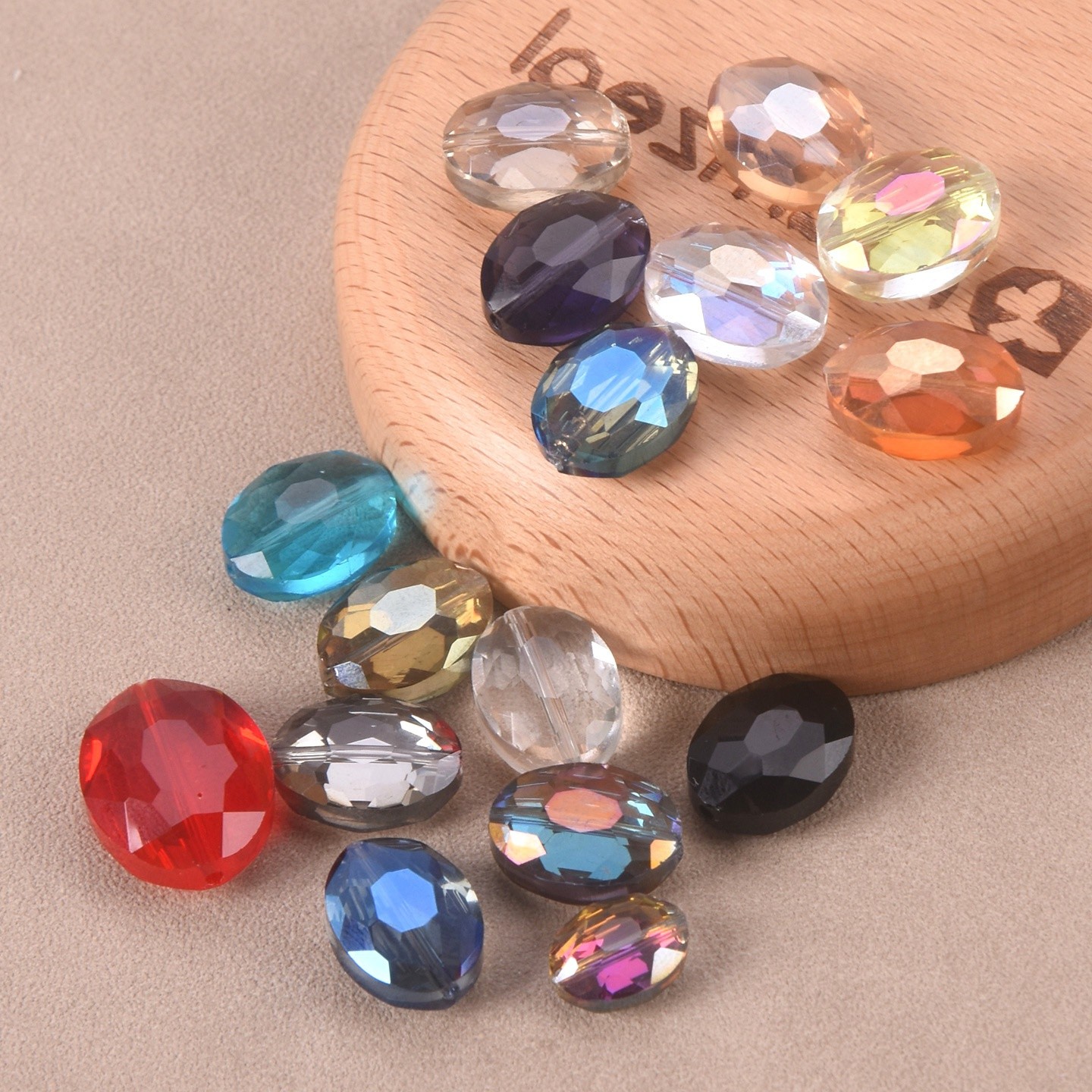10pcs Oval Faceted 12x9mm 16x12mm 20x16mm Colorful Crystal Glass Loose Beads Lot