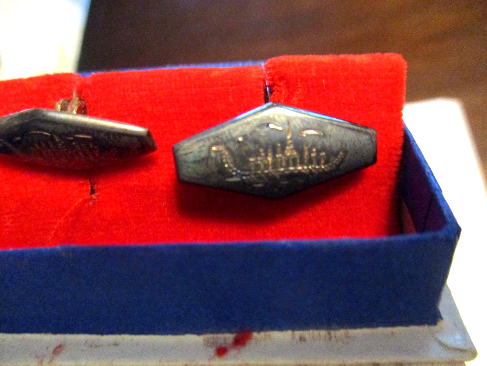 BANGKOK JEWELS SIAM CUFF LINK NAUTICAL SHIP UNTESTED SILVER