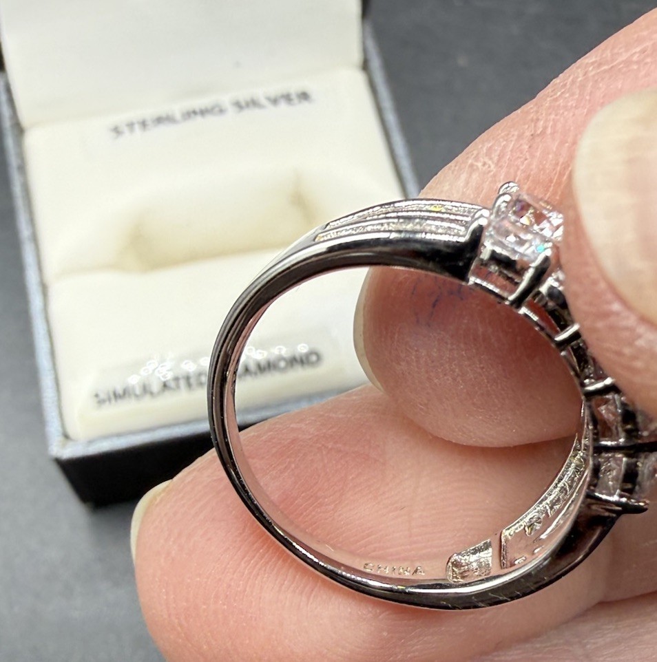 Brilliance Fine Jewelry Sterling Wedding Ring Size 7 – Simulated Diamond