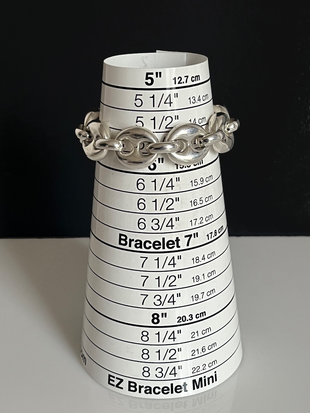 VTG Sterling Silver Mariner Puffy Chain Link Bracelet 7 1/4″ Length 925, Toggle