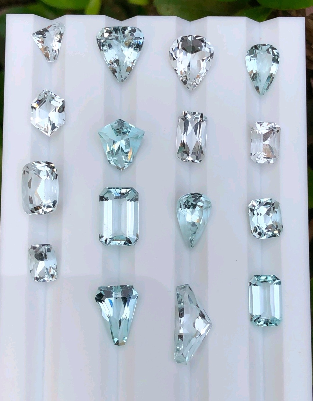 Natural Aquamarine Lot 27.55 Ct Mixed Shape Faceted Loose Blue Gemstones Parcel