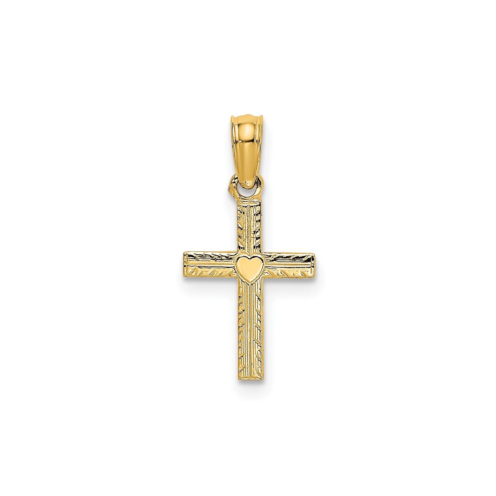 10k Gold Religious Cross Pendant Necklace for Men Women Faith Charm Jewelry