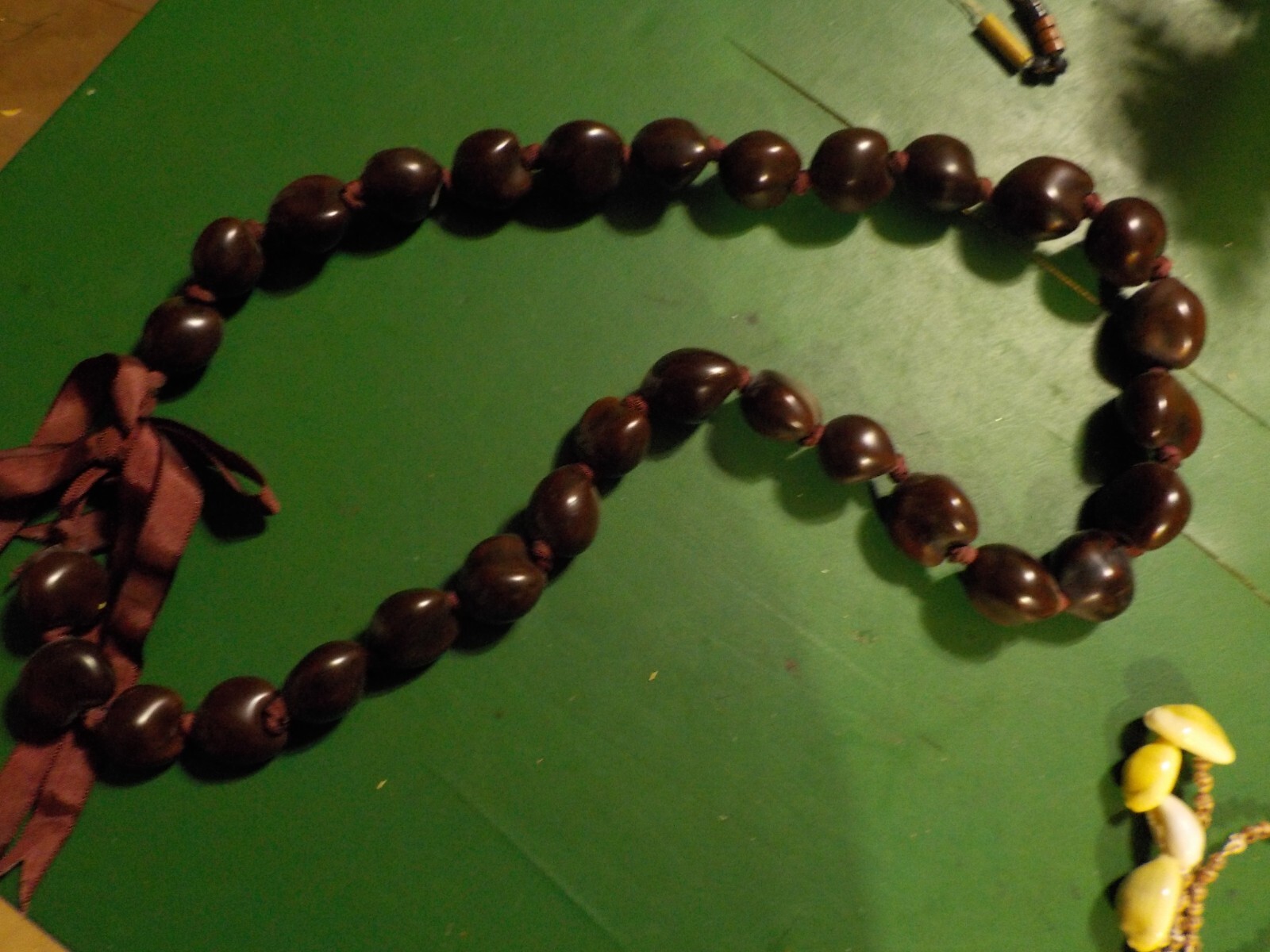 Vintage Large Brown Beaded Necklace 16-19 inch Chunky (KM#4 B27)