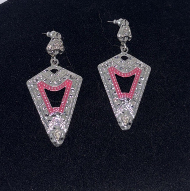 Western Dangle Earrings Southwestern Silver Custom Jewelry 2 1/8 in Drop