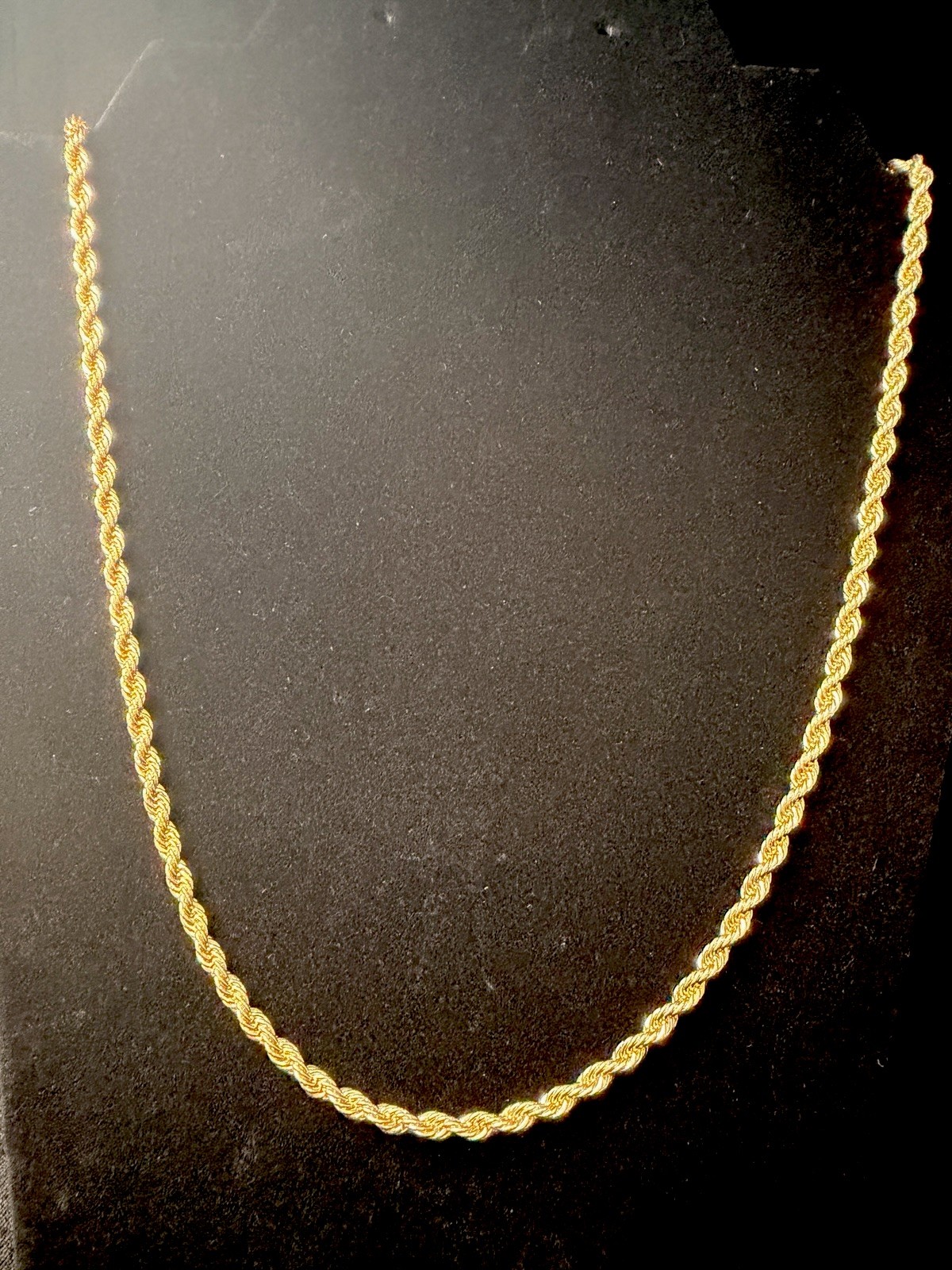 14K Stamped Gold Rope 30in 3.5MM Necklace. Hypoallergenic. Brand new.