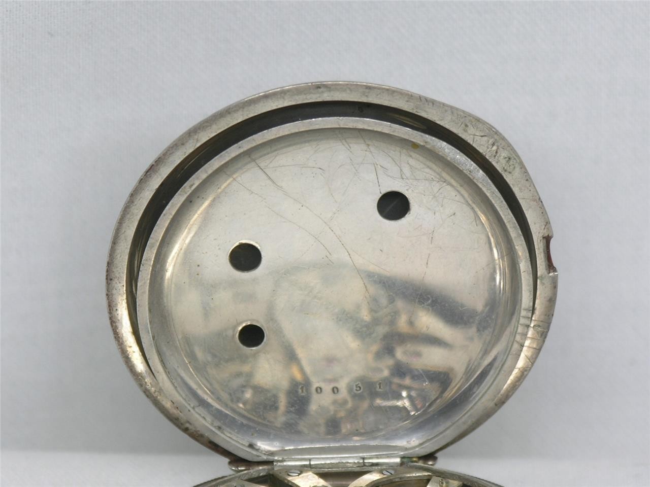ANTIQUE 57MM HUGUENIN 1/4 JUMP SECONDS POCKETWATCH, ORIGINAL CASE, RUNNING!