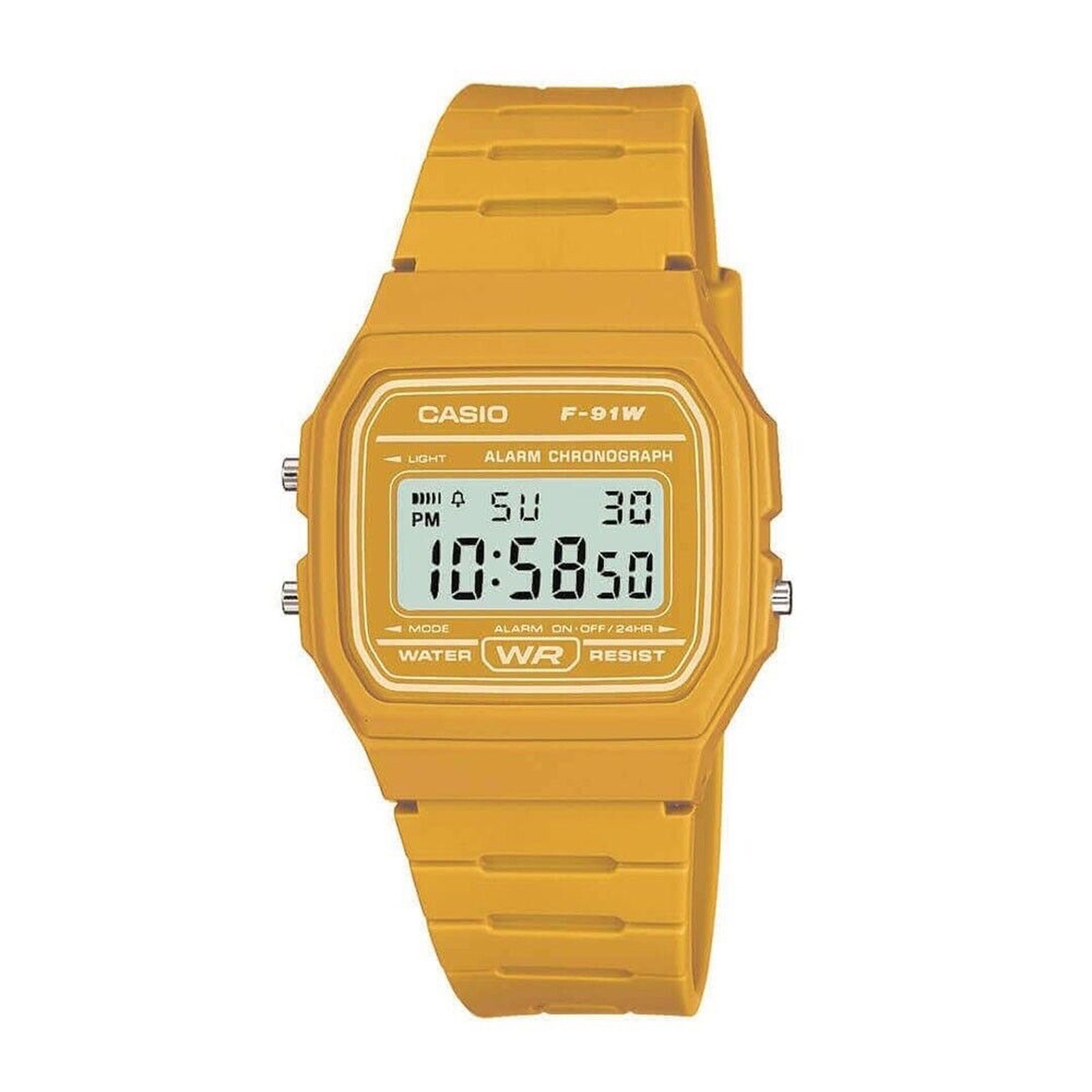 Casio F91W YELLOW Resin Strap Casual Watch Retro F91WC-9AEF Men Women MUSTARD