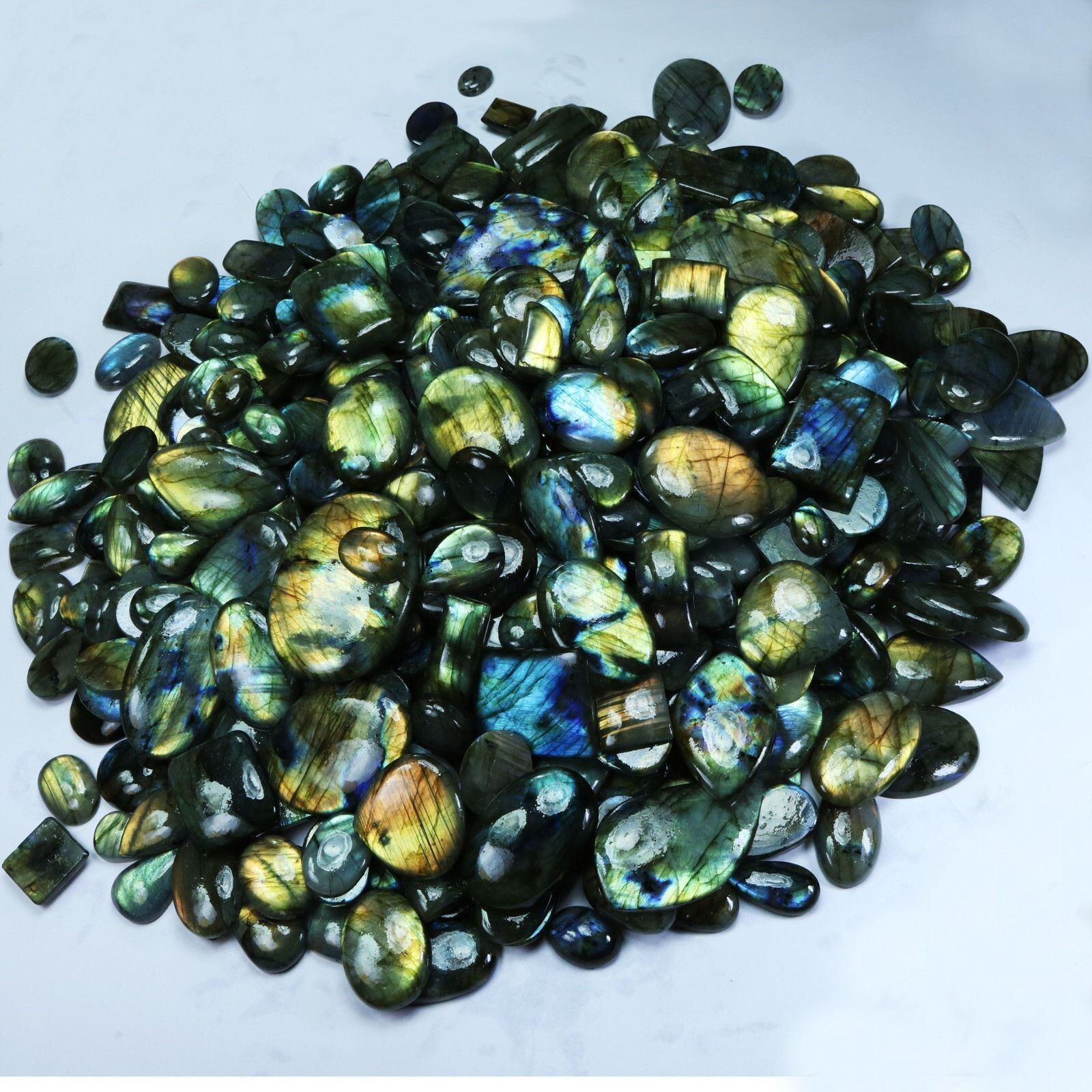5000Cts. Natural Labradorite Mix Shape Cabochon Loose Gemstone 100Pcs Lot