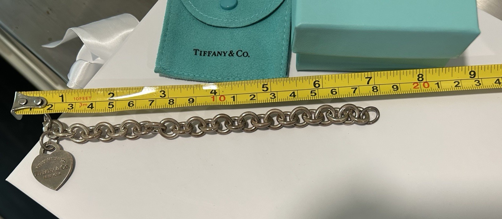 Tiffany & Co. Return to Tiffany Heart Tag 925 Silver Cable Bracelet