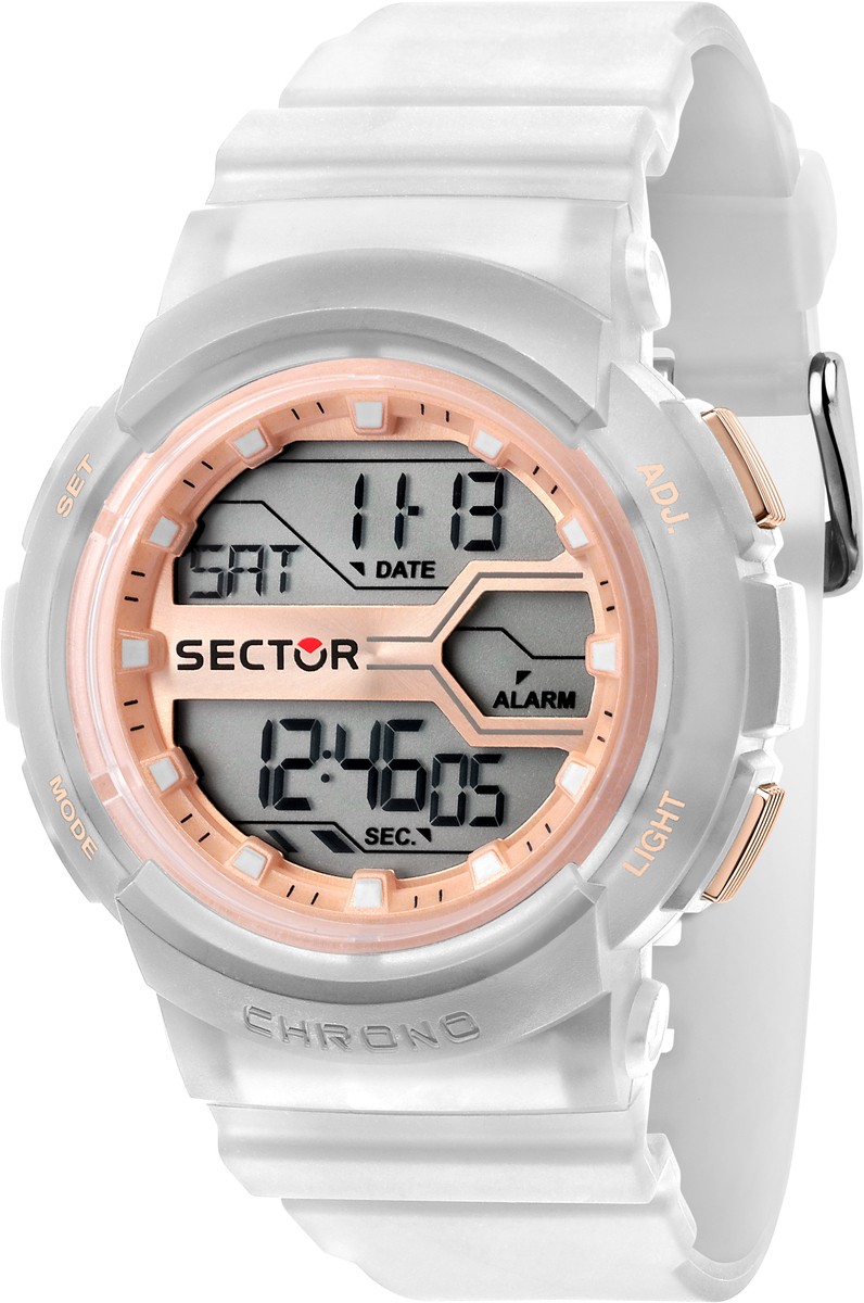 Wristwatch SECTOR EX-39 R3251547004 Silicone White Chrono Alarm Timer
