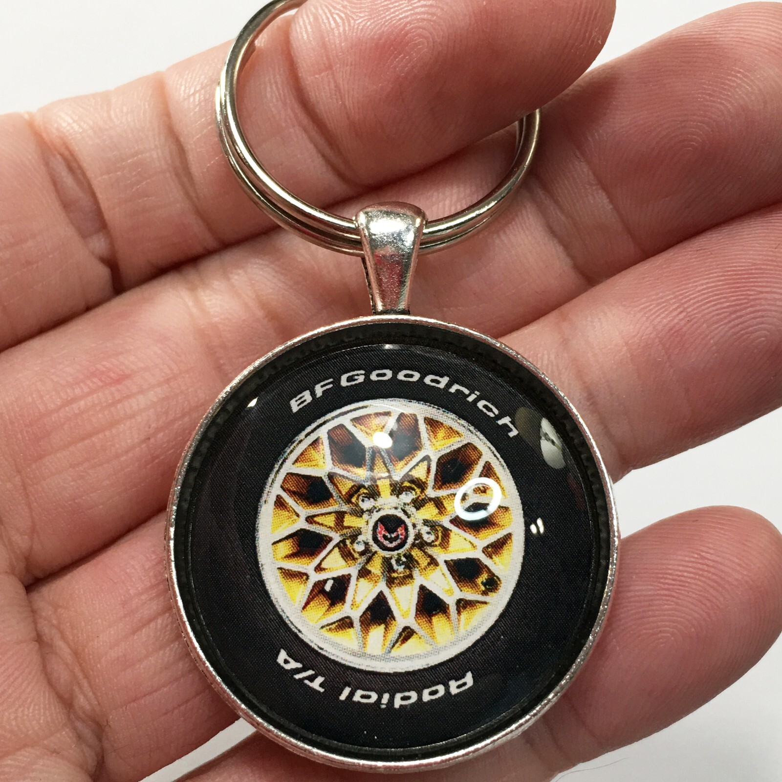 Vintage Pontiac Firebird Snowflake Wheel TA Radial Keychain Reproduction