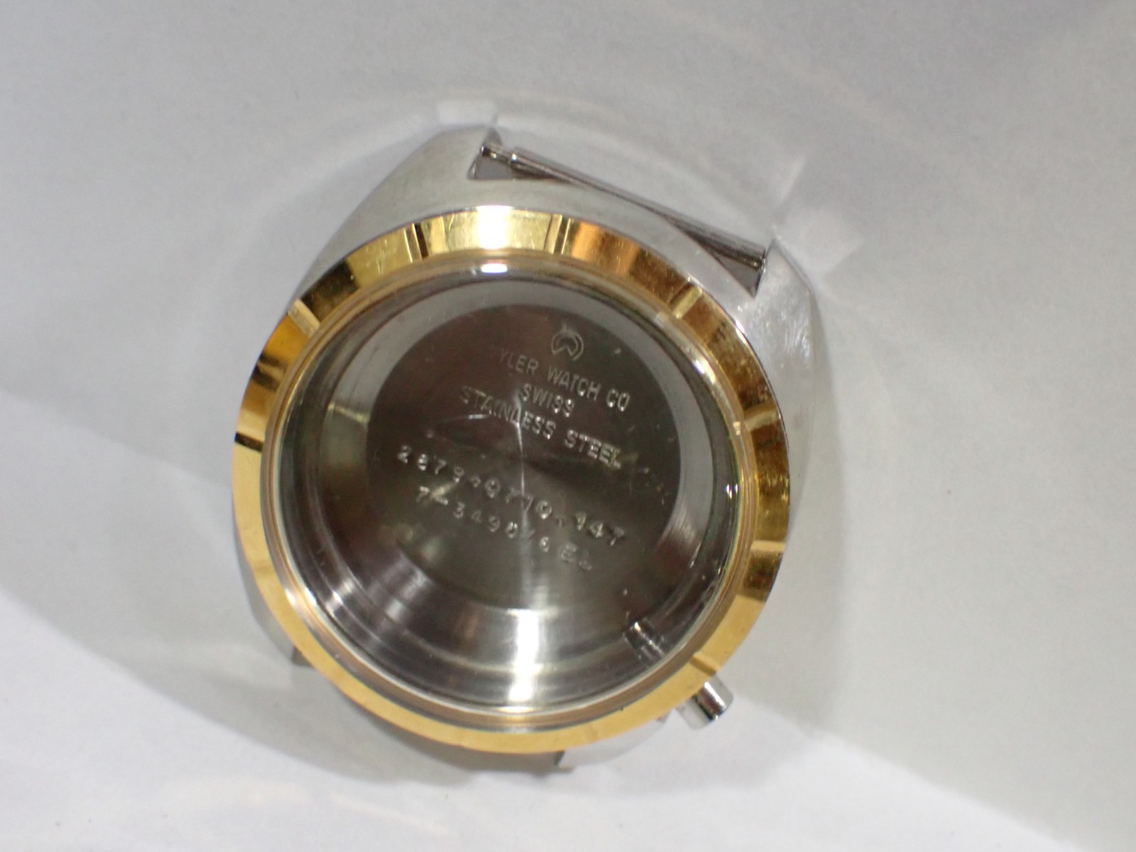 Wyler Lifeguard Wristwatch Case 2 Tone Stainless New Unused not perfect 4-3495/6