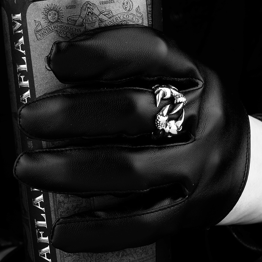 Stainless Steel Antique Gothic Biker Tribal Ring Black Men’s Unisex Claws B189