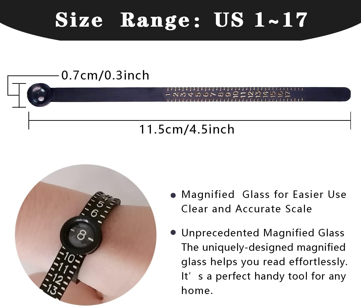 Compact Ring Measurement Tool with Clear Markings – Perfect for All Ages