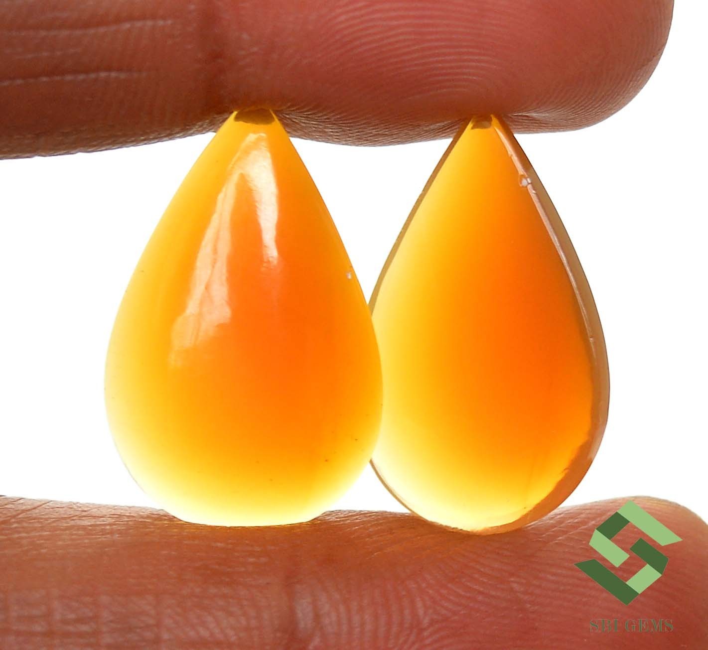 24×15 mm Natural Ethiopian Opal Pear Cabochon Pair 11.09 CTS Loose Gemstones