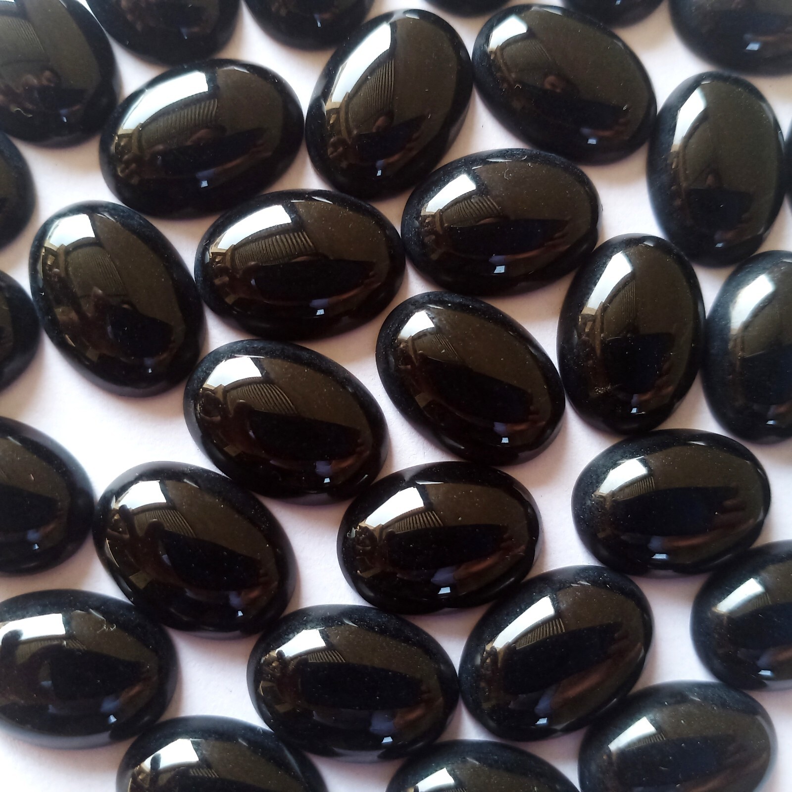 Amazing Black Onyx Oval Cabochon Calibrated Size 3x5mm To 8x10mm Onyx Gemstone
