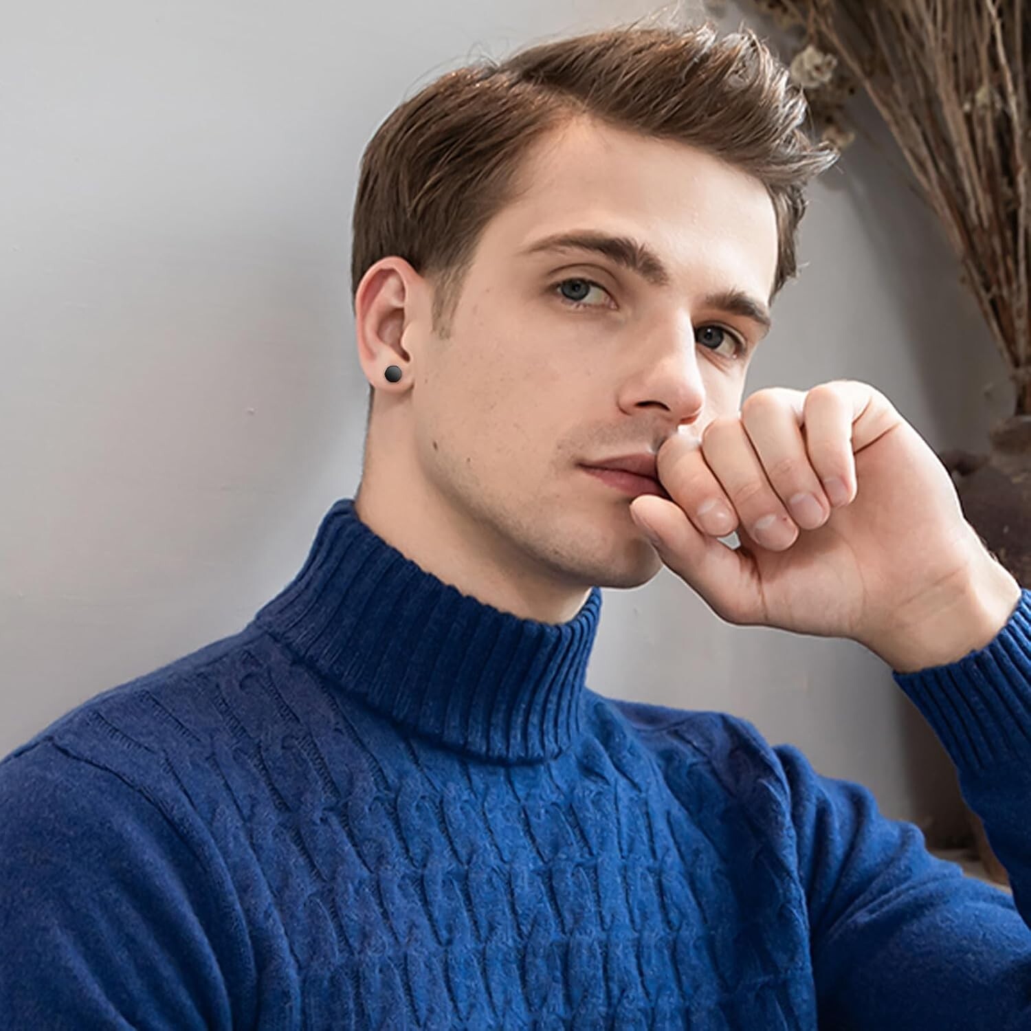 Aretes De Iman Para Hombre Set De Pendientes Acero Inoxidable Hipoalergénico New