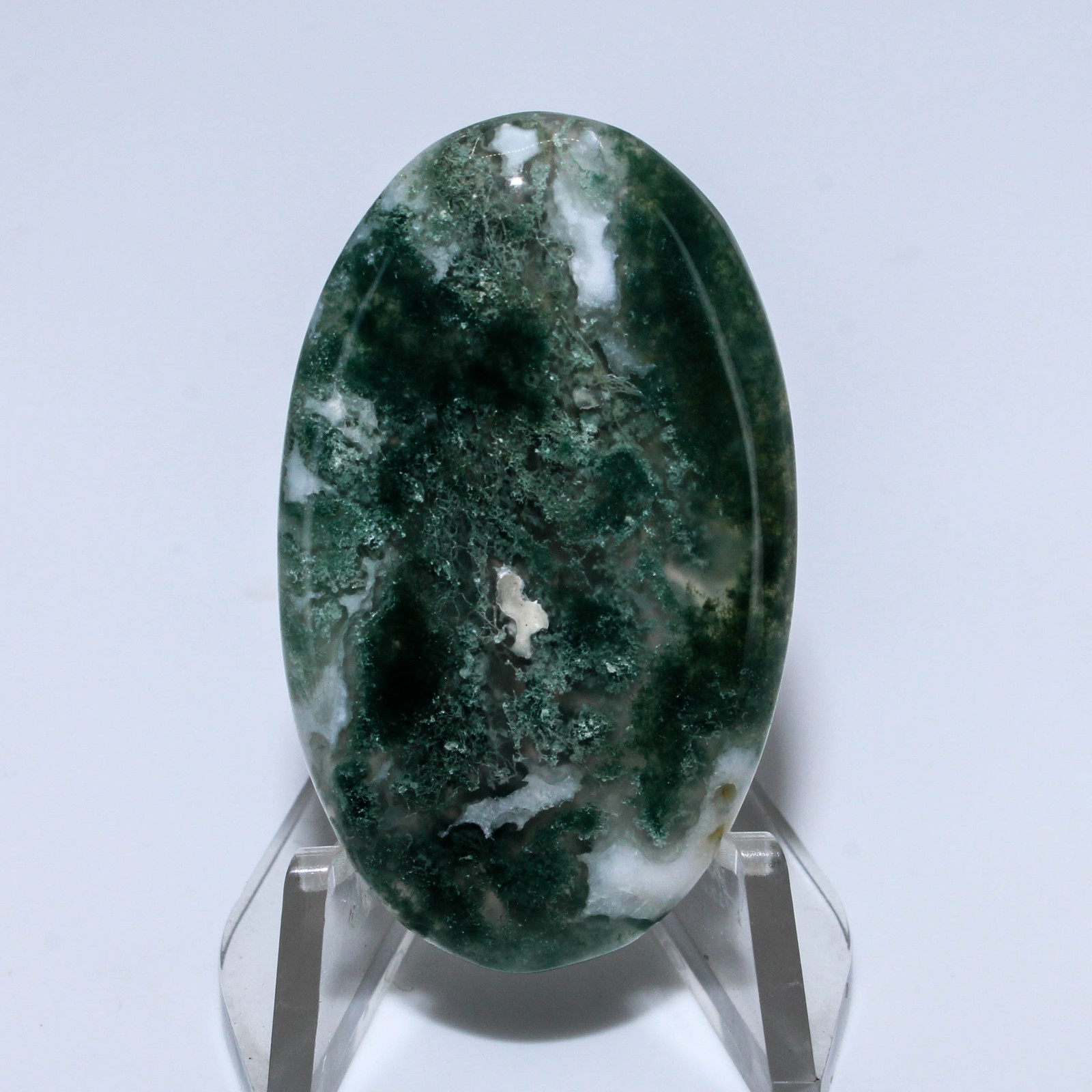 49.60 Ct. Rare Tree Moss Agate Oval Cabochon Loose Gemstone 40x24x5 mm