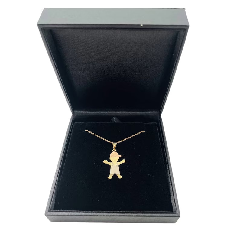 Little Boy Pendant in 14K Gold for Mom Baby Boy Charm for Necklace or Bracelet