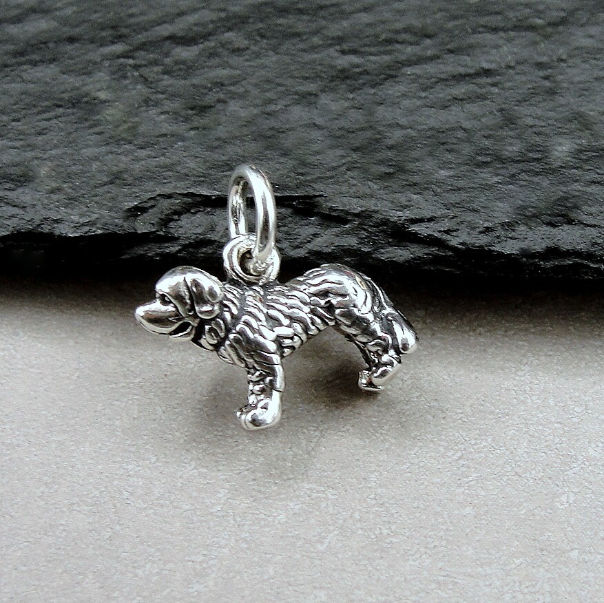 925 Sterling Silver Saint Bernard Charm – 3D St Bernard Dog Pendant Jewelry