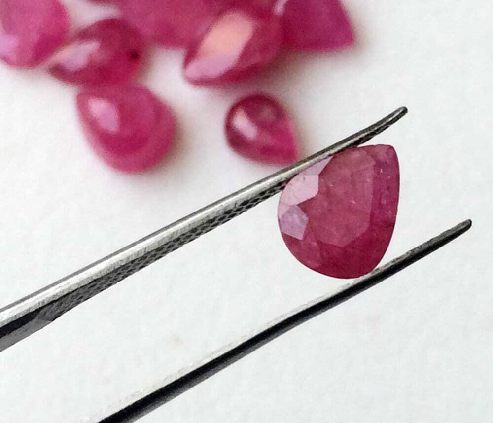 4×5.5mm-5x8mm Ruby Mozambique Pear Cut Stone Natural Ruby Faceted Pear Cut Stone