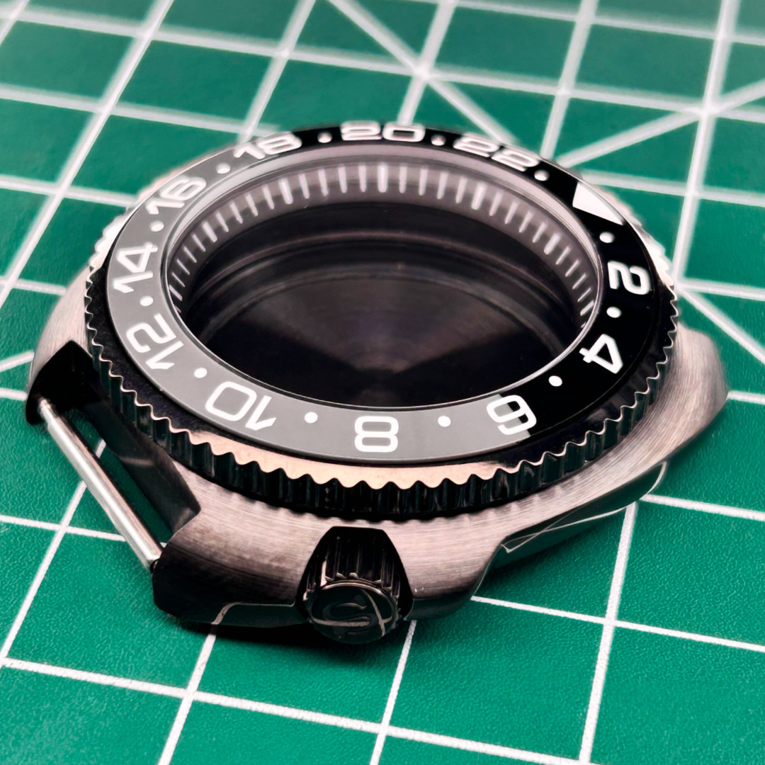40mm Sapphire Glass PVD Brushed Ceramic Bezel Watch Case fit NH35 NH36 movement