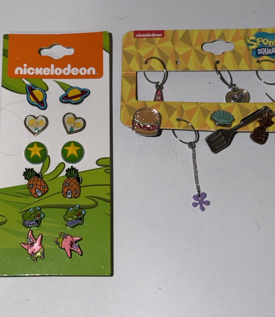 Hot Topic Big Lot SpongeBob SquarePants Jewelry Earrings Necklace Bracelet Nick