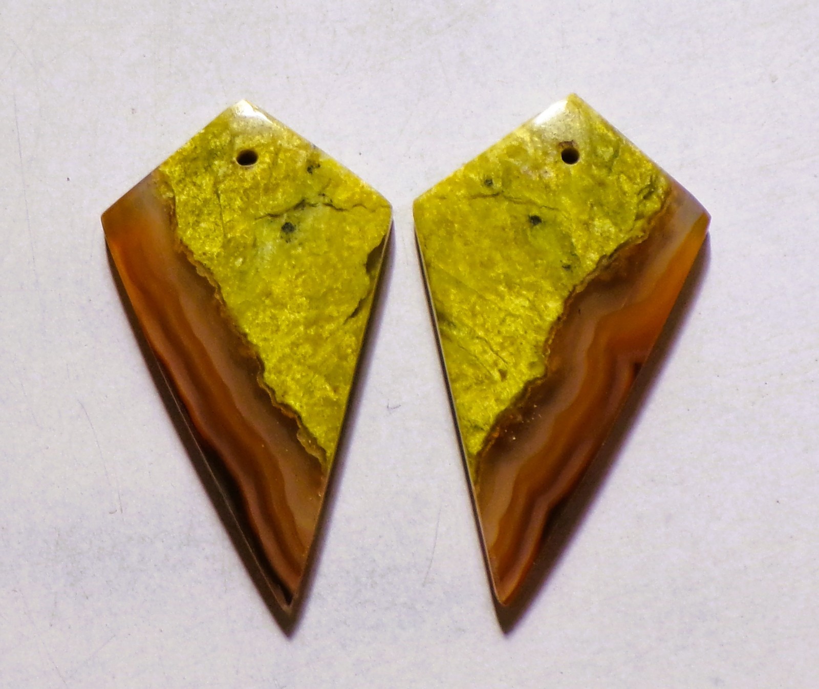 35.15 Cts Natural Green Opal Drilled Cabochon Match Pair Gemstone 37X21MM 12