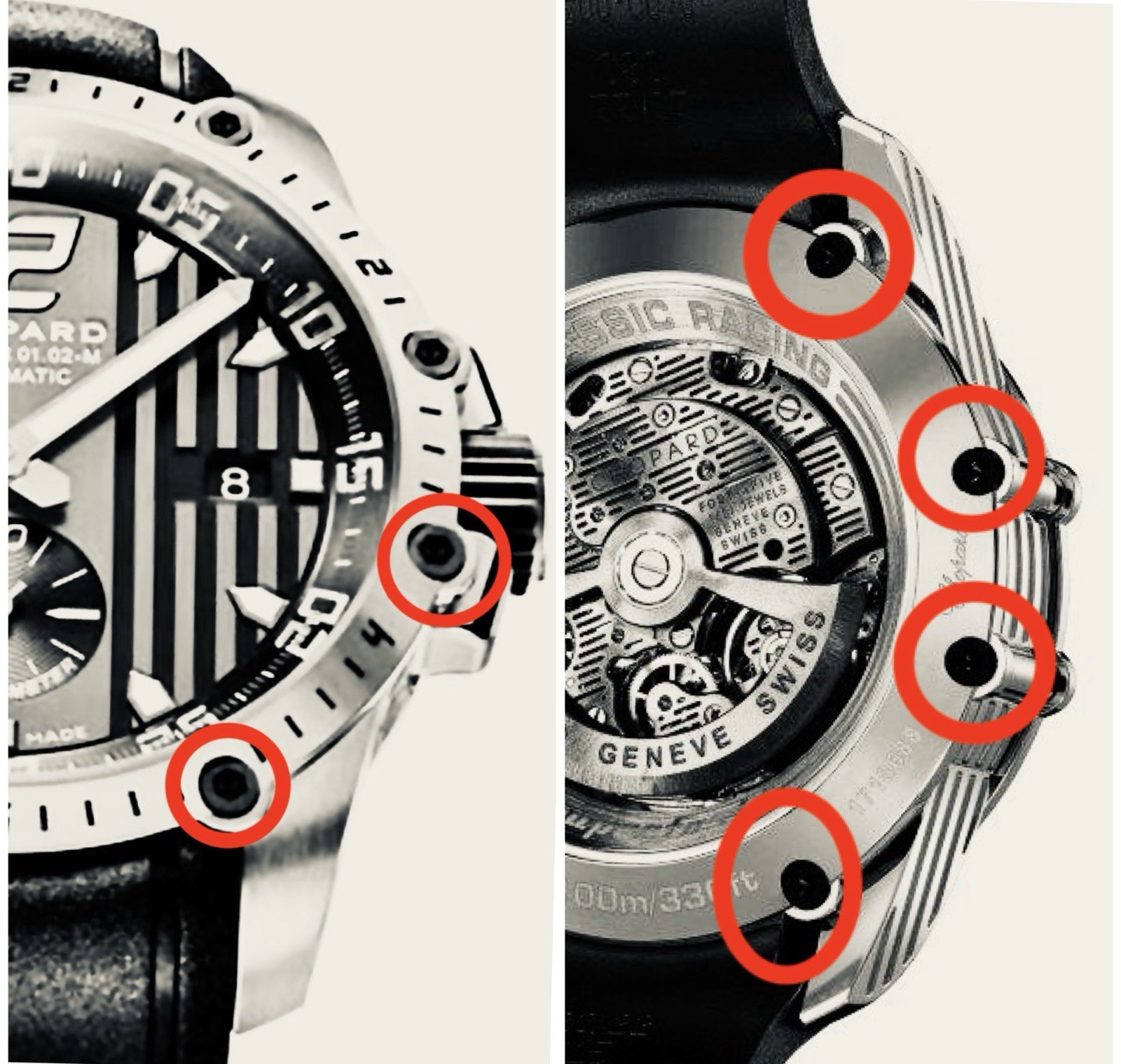 Chopard Superfast (Set of 4) Bezel & Caseback Screws (Hex / Allen – Black)