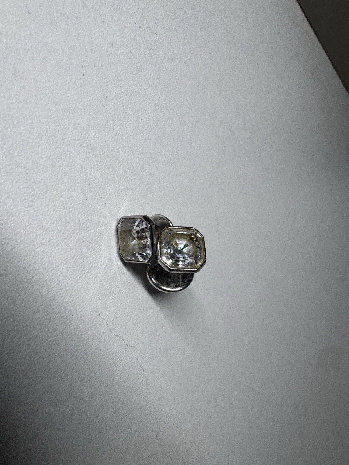 Henri Bendel Silver Clear Crystal Stud Earrings